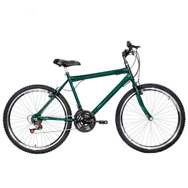 Imagem de Bicicleta Masculina Aro 26 Mtb Aero 18 Marchas Cor Verde Escuro E Preta