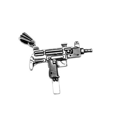 Imagem de Pingente Arma Sub-metralhadora Prata 925
