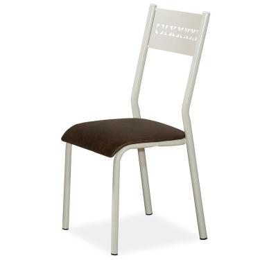 Imagem de Mesa De Jantar Aço Nobre Júlia Plus Com 4 Cadeiras Off White Com Marrom