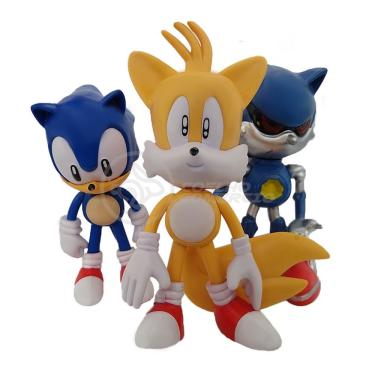 Imagem de Kit 3 Bonecos Metal, Tails, Sonic 16Cm Videogame 9
