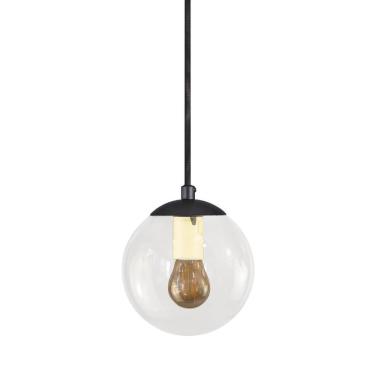 Imagem de Pendente Globo Esfera De Vidro Cristal 14cm - Preto