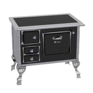 Imagem de Fogão A Lenha N° 01 Premium Gii Preto Chapa Vitrocerâmica Sem Tampa - Venax