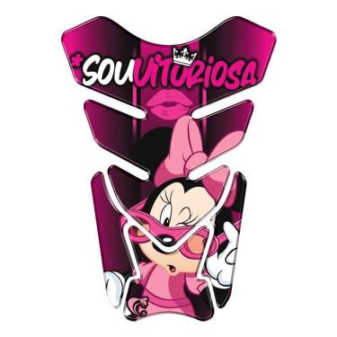 Imagem de Adesivo Resinado Protetor De Tanque Moto Honda Universal Minnie Cor Rosa