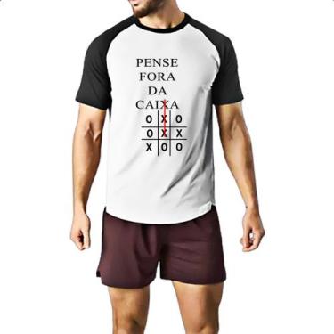Imagem de Camiseta Raglan Pense fora da caixa jogo da velha - Alearts, EG