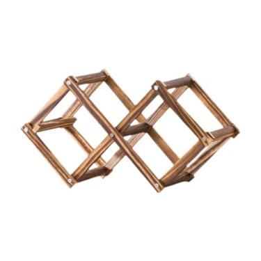 Imagem de AFXGUSD Prateleira para Vinhos, Suporte para Armazenamento de Vinhos E Garrafas de Vinho Na Da Exposição, Brown Segure 3 Garrafas, Tamanho real