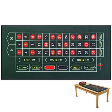 Imagem de Luckin Sports Mesa Profissional De Roleta E Dados Cassino Com 72 X 36 Polegadas, Layout Feltro, Para Até 10 Jogadores. 100% Tecido, À Prova D'Água, Resistente A Manchas, Lavável Passável. (Roleta Ve