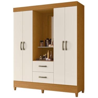 Imagem de Albatroz Móveis - Guarda Roupa Mobi Casal com Espelho 4 Portas Capelinha Móveis Albatroz