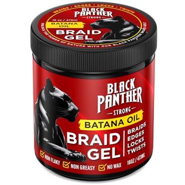 Imagem de BLACK PANTHER STRONG DIAMOND EDGES Batana Oil Braid Gel, 2 Em 1, Não Descama, Oleoso, Sem Cera, Perfeito Para Tranças, Pontas, Mechas E Torções, 16 Oz