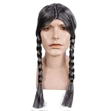 Imagem de City Costume Wigs Peruca Hippie Trançada Estilo Urbano - Willie Nelson, Roqueiro Dos Anos 60, Cinza, Para Homens, O Halloween E Amantes Do Country