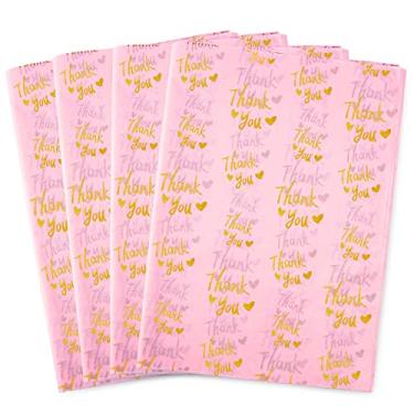 Imagem de MR FIVE 100 Folhas De Papel Seda Rosa Com Dourado, 50,8 Cm X 35,5 Cm, Para Embalagem, Sacolas Presente, Agradecimentos Casamentos, Formaturas, Aniversários, Ação Graças, Dia Das Mães