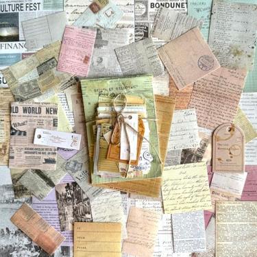 Imagem de MAXLEAF 200 Folhas De Bilhetes Jornal Vintage, Papel Para Scrapbook, Suprimentos Scrapbooking, Pôsteres Artesanato, Decoupage, Itens Efêmeros Diários Sucata, Criação Cartões, Fundo Decorativo
