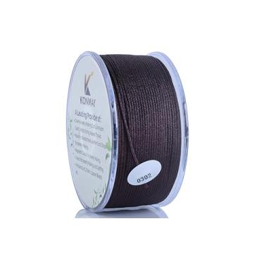 Imagem de KONMAY Fio De Nylon Marrom 1,0 Mm Com Estojo Para Pulseiras, Cordão Cetim Trançado 90 Jardas Fabricação Joias, Miçangas, Nós Chineses, Kumihimo, Macramê