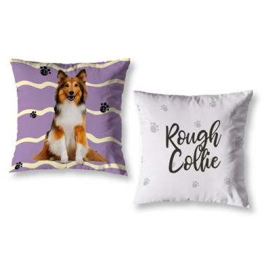 Imagem de Kit 2 Almofadas Pet Cachorros Cheias 40cm x 40cm Decorativas Sala Sofá