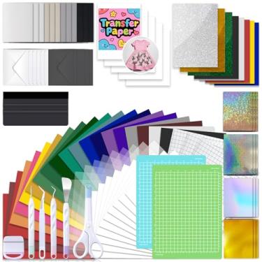 Imagem de O melhor conjunto de acessórios e suprimentos para Cricut Joy Xtra - 101 peças de kit de artesanato para iniciantes com ferramentas de remoção de ervas daninhas, vinil de transferência de calor, vinil