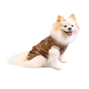 Imagem de Roupa Pet Soft Bouclê Peluciado Patas Marrom - LUVY PET, M