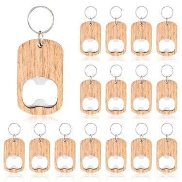 Imagem de Chaveiro de madeira com 16 peças, abridor de garrafas, gravura em madeira, chaveiro, inacabado, para lembrancinhas de festa, suprimentos de artesanato