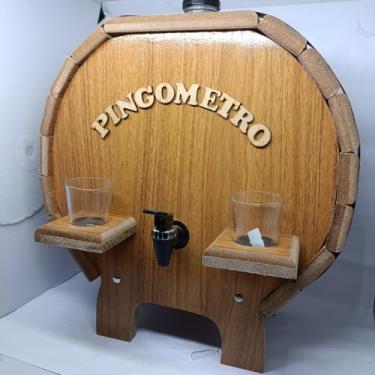 Imagem de Pingômetro Artesanal em Madeira, Estilo Barril, 1,5 Litros
