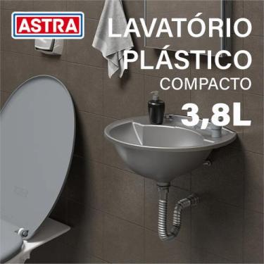 Imagem de Pia Lavatório de Banheiro 3,8L com Kit instalação Cores Cuba Plastica 