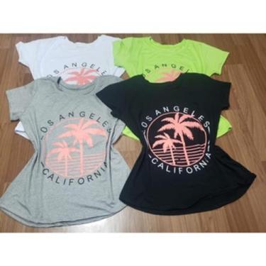 Imagem de Blusa feminina tshirt Los Angeles California manga curta tendecia - pr