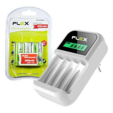 Imagem de Carregador de Pilha AA/AAA com Display + 4 Pilhas Recarregaveis AA 290