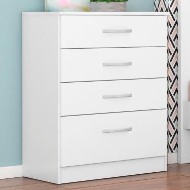 Imagem de Comoda Moderna 4 Gavetas Astra Branco