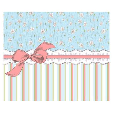 Imagem de Papel de Parede Adesivo Infantil Flores Laço Quarto Menina - 779pcm - 