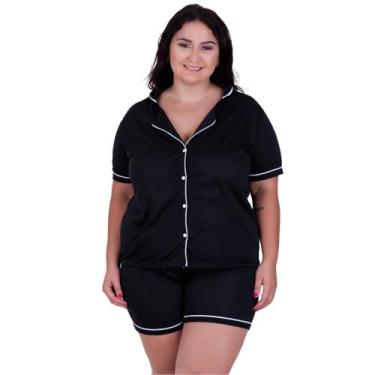 Imagem de Pijama Americano Blogueirinha Com Botões Plus Size 50 52 54 56 - c11 P