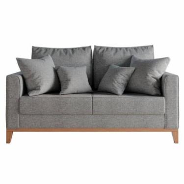 Imagem de Sofá Beny 1.80 Base De Madeira Linho - Renascer, Cinza