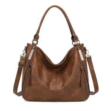 Imagem de Bolsas de ombro femininas Hobo Bags Tote Bag, Marrom, Large