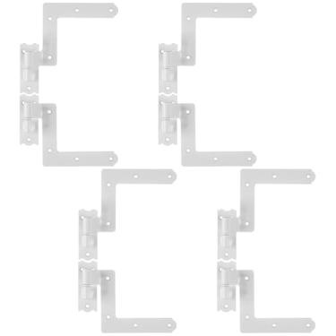 Imagem de Moxweyeni Pacote com 8 (4 pares) Dobradiça de persiana de aço para persiana de 3,5 cm Dobradiças reversíveis para moldura de madeira resistente, tijolo, portas, janelas (branco)