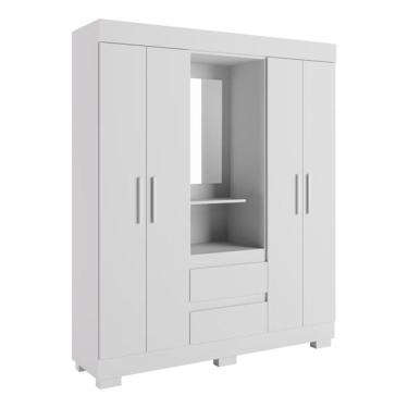 Imagem de Guarda-Roupa Infantil Portugal Com Espelho 4 portas e 2 Gavetas Linhamobília