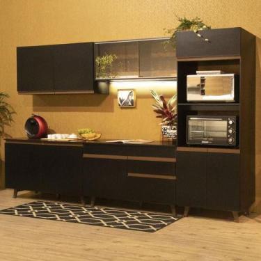 Imagem de Cozinha Completa Com Armário E Balcão Preto - MADESA