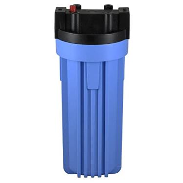 Imagem de Pentair Pentek 150067 Caixa de filtro padrão tradicional, caixa de filtro de água opaca NPT 10 de 10 polegadas com tampa e botão de alívio de pressão, 25 cm, preto/azul