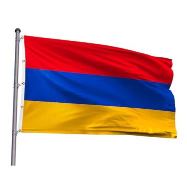Imagem de Bandeira da Armênia Extragrande 35,5 x 4,5 m Bandeira Nacional Armênia Gigante de Poliéster com 5 Ilhós para Decoração de Festa Patriótica Armênia Festiva (Armênia, 25 x 30 cm)