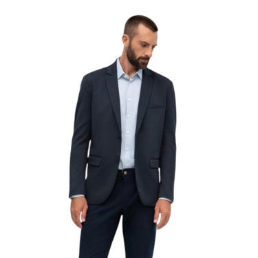 Imagem de Blazer Slim Hangar 33 Em Malha Azul Tam. 50-Masculino