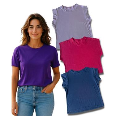 Imagem de Kit 4 Regata Muscle Tee Blusa Feminina Básica Confortável-Feminino