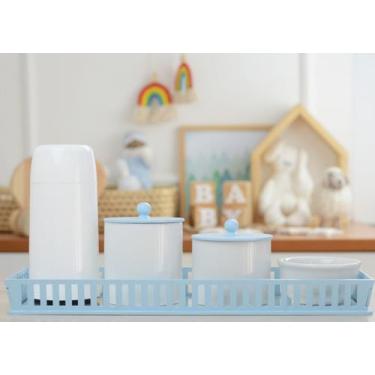 Imagem de Kit Higiene Bebê Moderno Porcelana Quarto Térmica Banho K159 - Ciranda