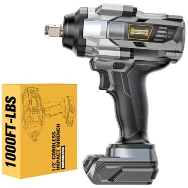 Imagem de Chave de impacto sem fio 1/5.1 cm para bateria DeWalt 20 V, chave de impacto 900 pés-lb (1200 N.m), pistola de impacto elétrica sem escova de alto torque, chave de impacto elétrica com velocidade de 4