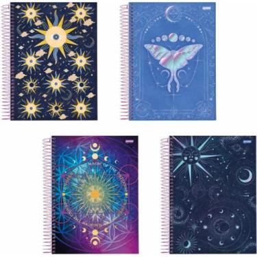 Imagem de Caderno 10X1 Capa Dura MYSTIC 160 Folhas Pacote com 4 - Jandaia