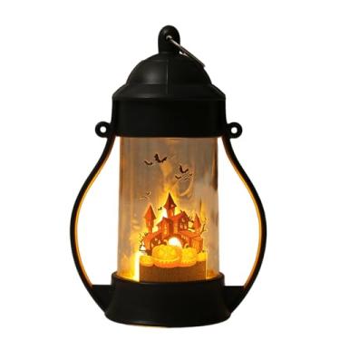 Imagem de Lanterna De Halloween | Luzes Noturnas LED Com Decoração De Caveira E Abóbora | Centro de Mesa a Pilhas Decoração para Quarto Festa Varanda Feriados Lareira Sala de Estar