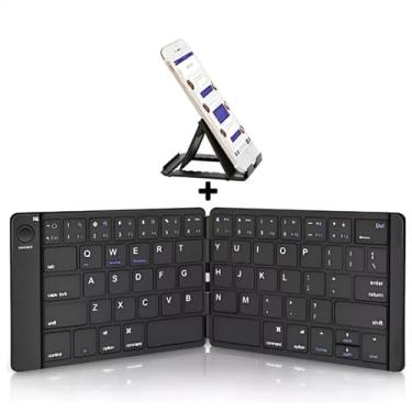 Imagem de Teclado Portátil Dobravel de Bolsa Sem Fio Compacto Bluetooth (PRETO)