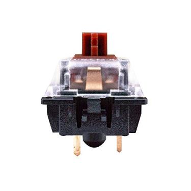Imagem de Granvela Interruptores Gateron KS-8 marrom com fundo preto, feedback tátil suave, força de atuação de 55 g, design de 3 pinos, compatível com teclados Cherry MX, pacote com 20