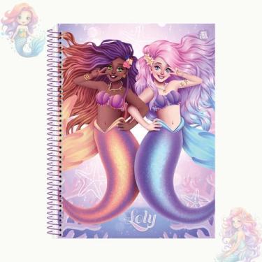 Imagem de Caderno Conto de fada sereia Loly Capa Dura 1 Matéria 80Folhas Animati