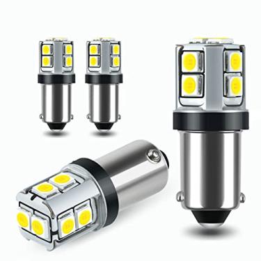 Imagem de DODOFUN CANBUS BA9S Lâmpada branca extra brilhante interior de carro base baioneta BA9 53 57 1445 1895 64111 tamanho mapa de leitura cúpula porta lateral cortesia luz LED 12V 24V (pacote com 4)