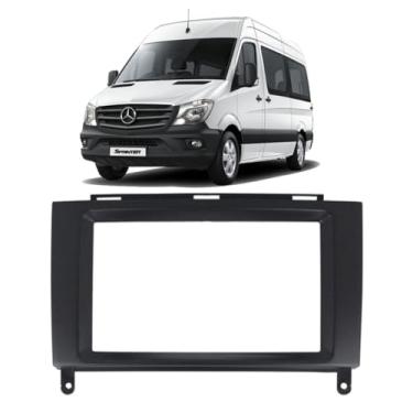 Imagem de Mercedes Benz Moldura para Painel Central, Adaptador 2 DIN, 18x10cm, Preto