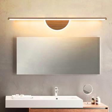 Imagem de Iluminação de parede com espelho LED para banheiro, gabinete, candeeiros de parede, arandelas de parede de metal longos, luzes de imagem espelhadas, lâmpada frontal para sala de estar, maquiagem