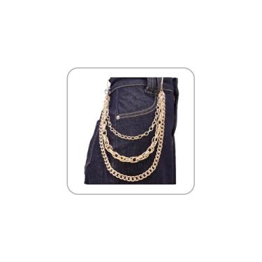 Imagem de LKingel Correntes para calças douradas/prateadas para homens e mulheres, hip hop, rock, bolso, corrente, corrente punk em camadas, jeans, cintos para mulheres, acessórios góticos, 20.8IN, liga