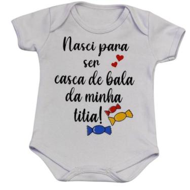 Imagem de Body Infantil Manga Curta Branco Temático Bebê Frase 100% Suedine - Sa