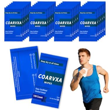 Imagem de COARVXA Blue Fresh Body Wipes 150 peças de lenços desodorantes e viagem para limpar a pele e viagem desodorante individualmente envolver mini desodorante hipoalergênico para adolescentes do sexo
