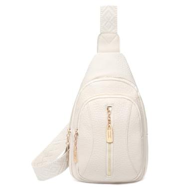 Imagem de GOIACII Bolsa Cossbody para mulheres, bolsa tiracolo antifurto, pochete de couro, Bege, Medium